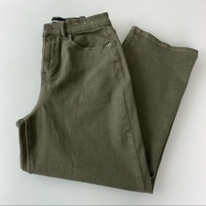 Express Olive Green Straight Leg Pants